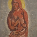Ελαιογραφία έργο του Αριστείδη Λάβδα , η Παναγία η Γαλακτοφούσα