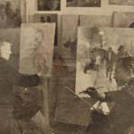 Οι ζωγραφοι Βαλεντίνος Ιλβες  (αριστερά) και Ανδρέας Κριστάλης (δεξιά) 1950